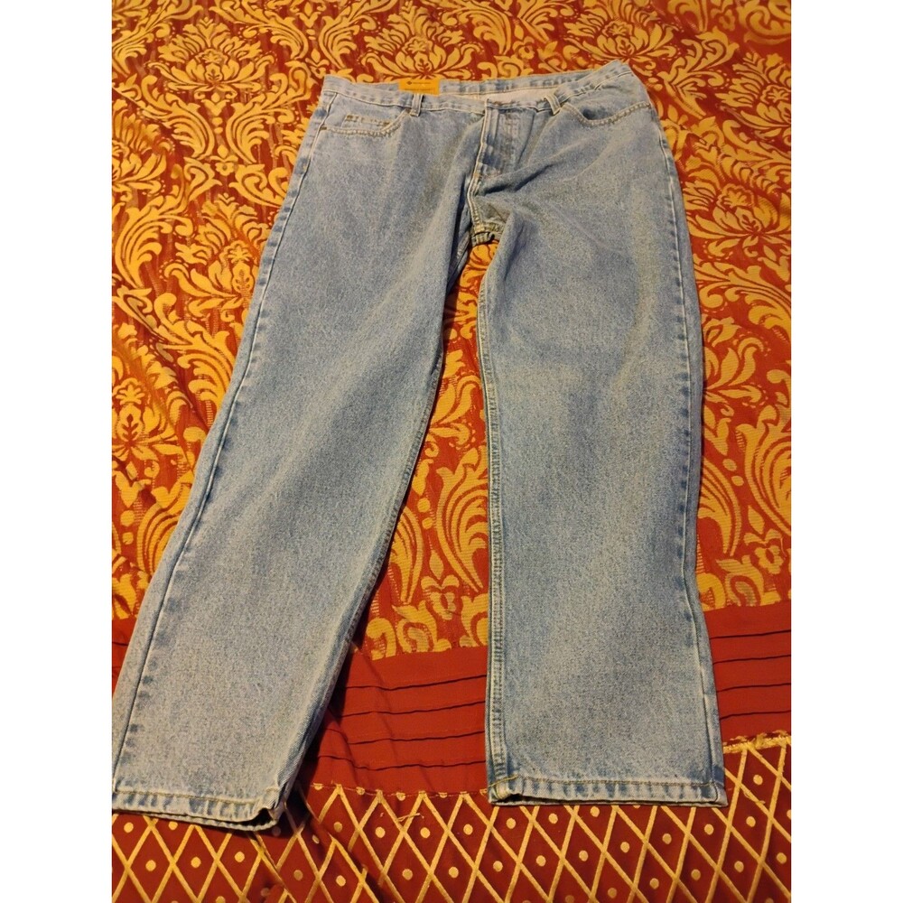 Men’s 38 X 30 Members Mark Denim 5 Pocket Light Wash Blue Jean
